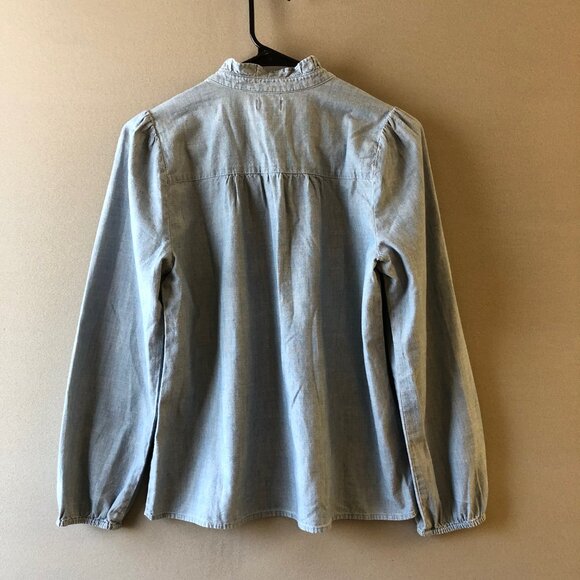 J Crew Ruffle Neck blouse Small - Picture 4 of 4